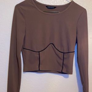 Brown Crop Top
